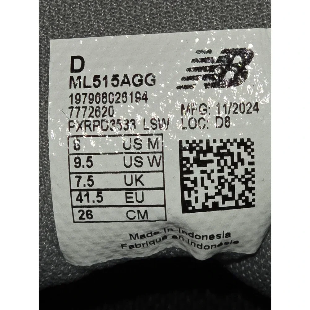 New Balance 515 Women's Athletic Shoes Sneakers Gray Black Comfortable Size 9.5D